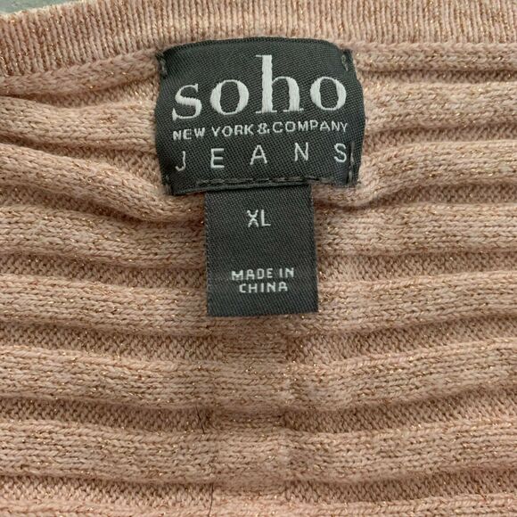 Soho New York & Company Women's Sweater XL Crew Neck Long Sleeve Pullover Lace - Picture 5 of 12